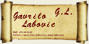 Gavrilo Labović vizit kartica